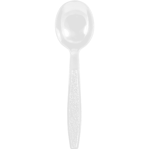 Berk White Heavy Weight Plastic Soup Spoon - Image 2