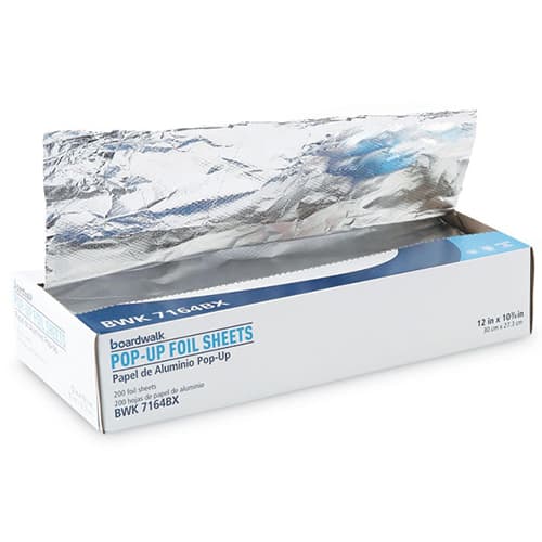 Boardwalk®Standard Duty Aluminum Foil Pop-Up Sheets, 12 x 10.75, 200 Sheets/Box, 12 Boxes/ - Image 2