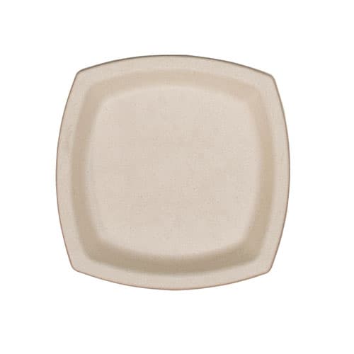 Dart 6PSC1PF 6" Square PFAS-Free Compostable Sugarcane Plate - Image 2