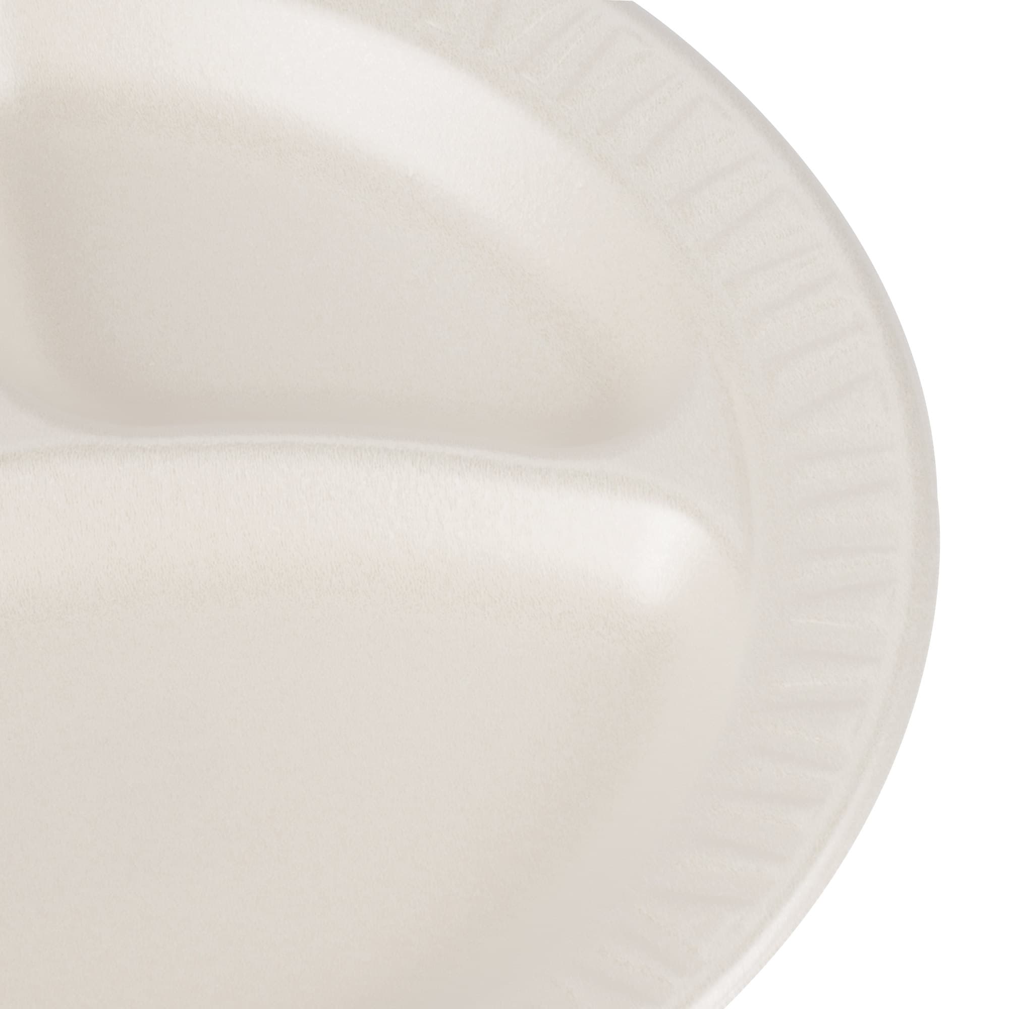 Dart 9CPHQR Quiet Classic 9" 3 Compartment Honey Laminated Round Foam Plate - Image 5