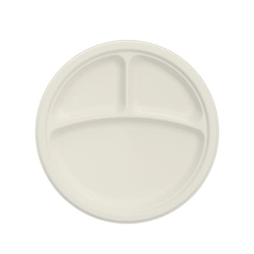 Bare by Solo 9PFBR3R 9" Round PFAS Free Compostable Sugarcane Plate - Image 2