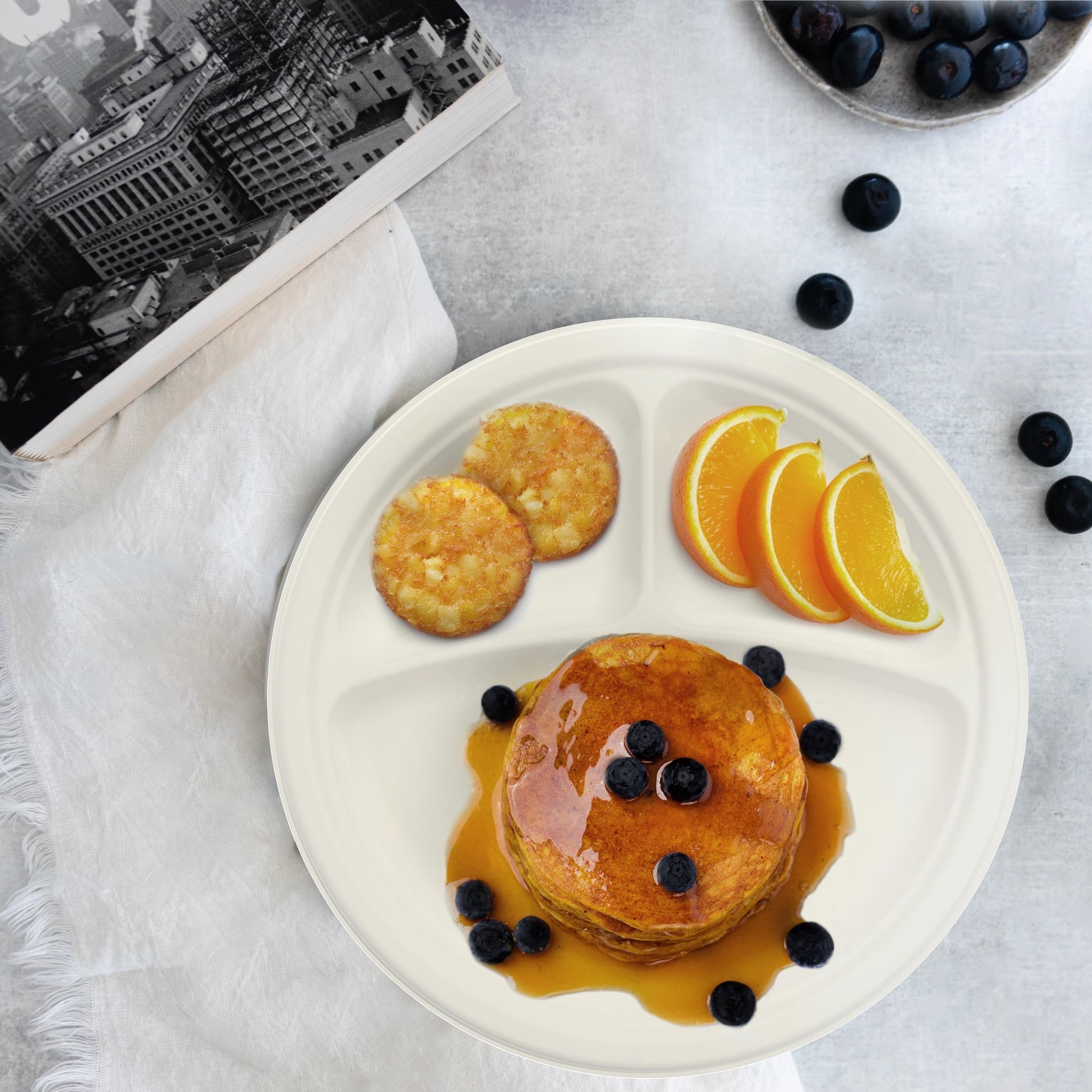 Bare by Solo 9PFBR3R 9" Round PFAS Free Compostable Sugarcane Plate - Image 3