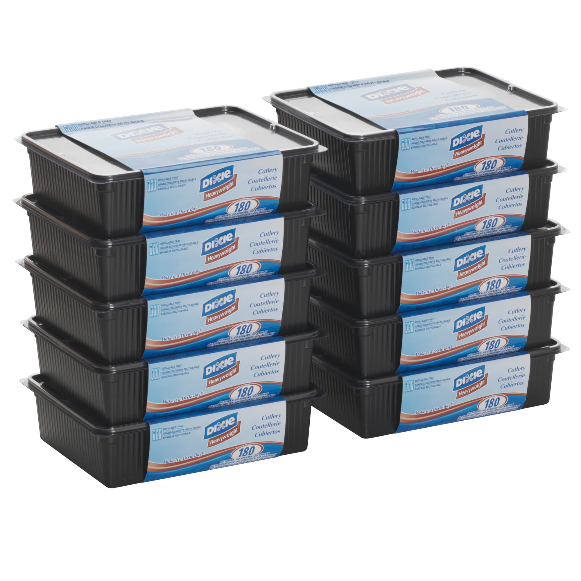 Dixie® Heavy-Weight Polystyrene Disposable Plastic Forks, Knives &Teaspoons Keeper Pack Grab-N-Go® - Image 6