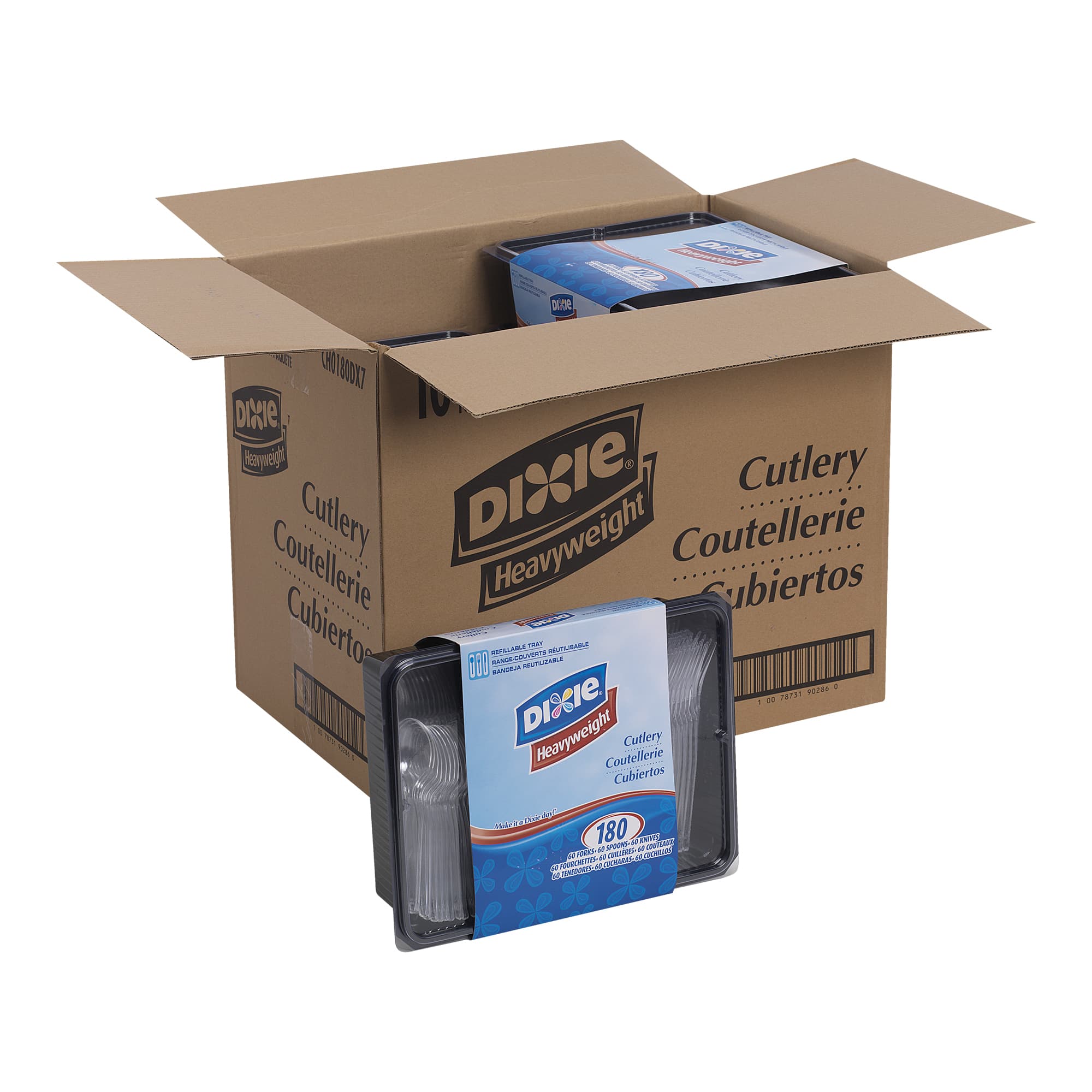 Dixie® Heavy-Weight Polystyrene Disposable Plastic Forks, Knives &Teaspoons Keeper Pack Grab-N-Go® - Image 7