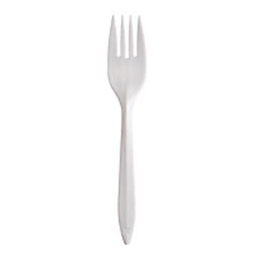 Dart F6BW 6 1/8" Medium Weight White Plastic Fork - Image 3