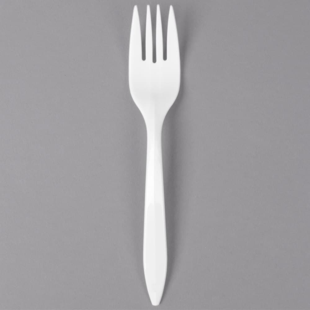 Dart F6BW 6 1/8" Medium Weight White Plastic Fork - Image 5