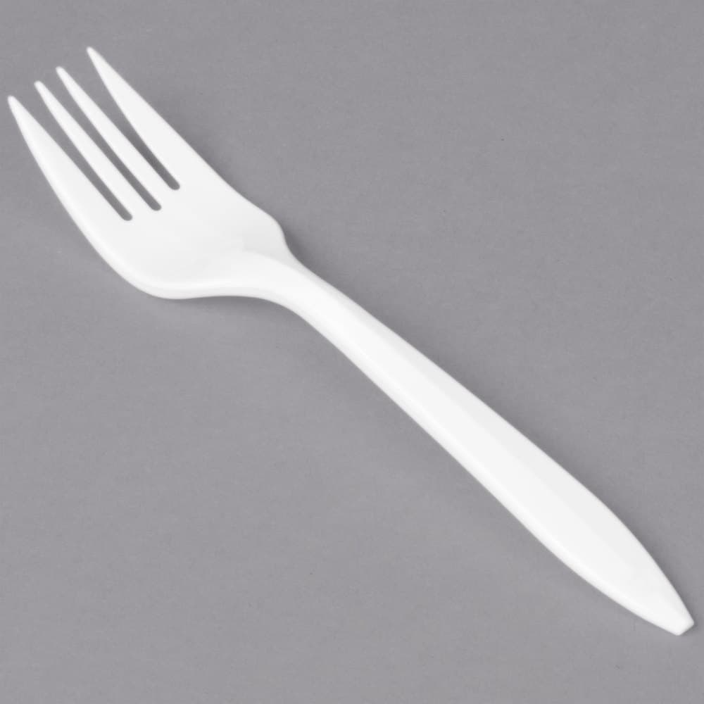 Dart F6BW 6 1/8" Medium Weight White Plastic Fork - Image 6