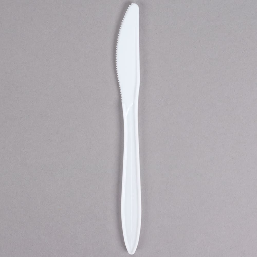 Dart K6BW 6 1/2" Medium Weight White Plastic Knife - Image 6
