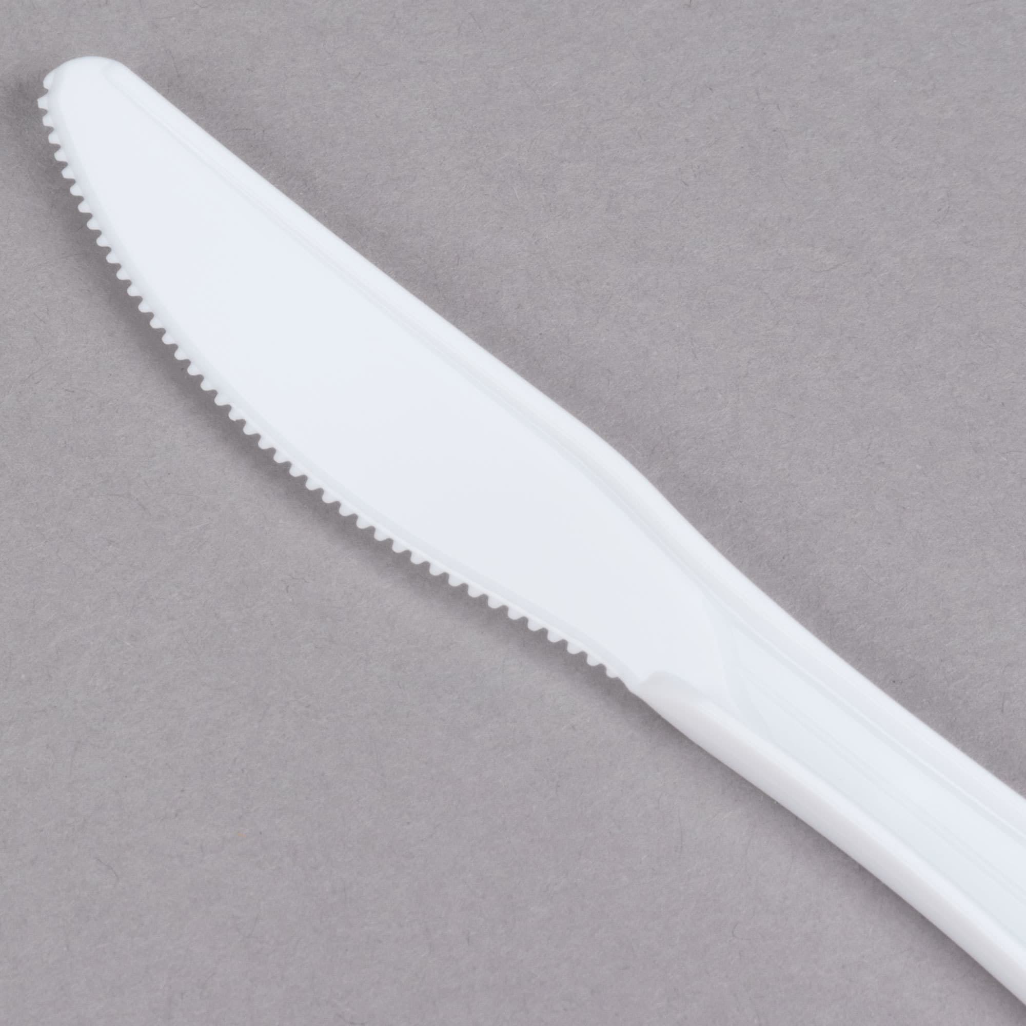 Dart K6BW 6 1/2" Medium Weight White Plastic Knife - Image 8
