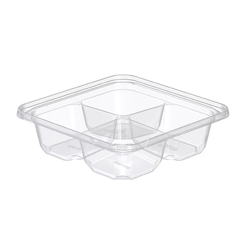Dart TamperGuard 4-Compartment Shallow Snack Box - Image 2