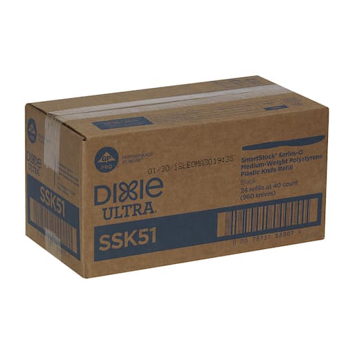 Dixie Ultra® Smartstock® Series-O Medium Weight Black Polystyrene Plastic Knife Refill - Image 7