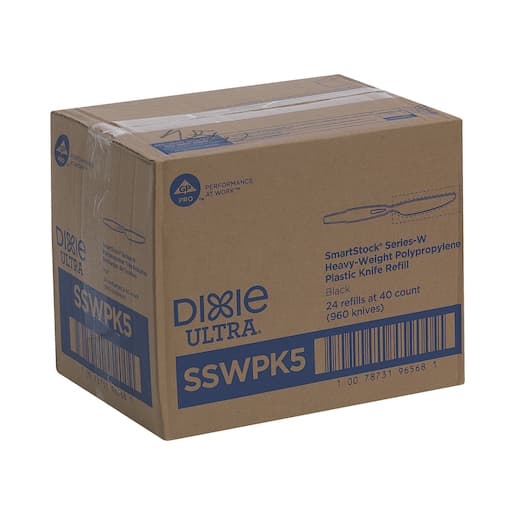 Dixie Ultra® Smartstock® Series-W Black Heavy Weight Polypropylene Plastic Wrapped Knife - Image 4