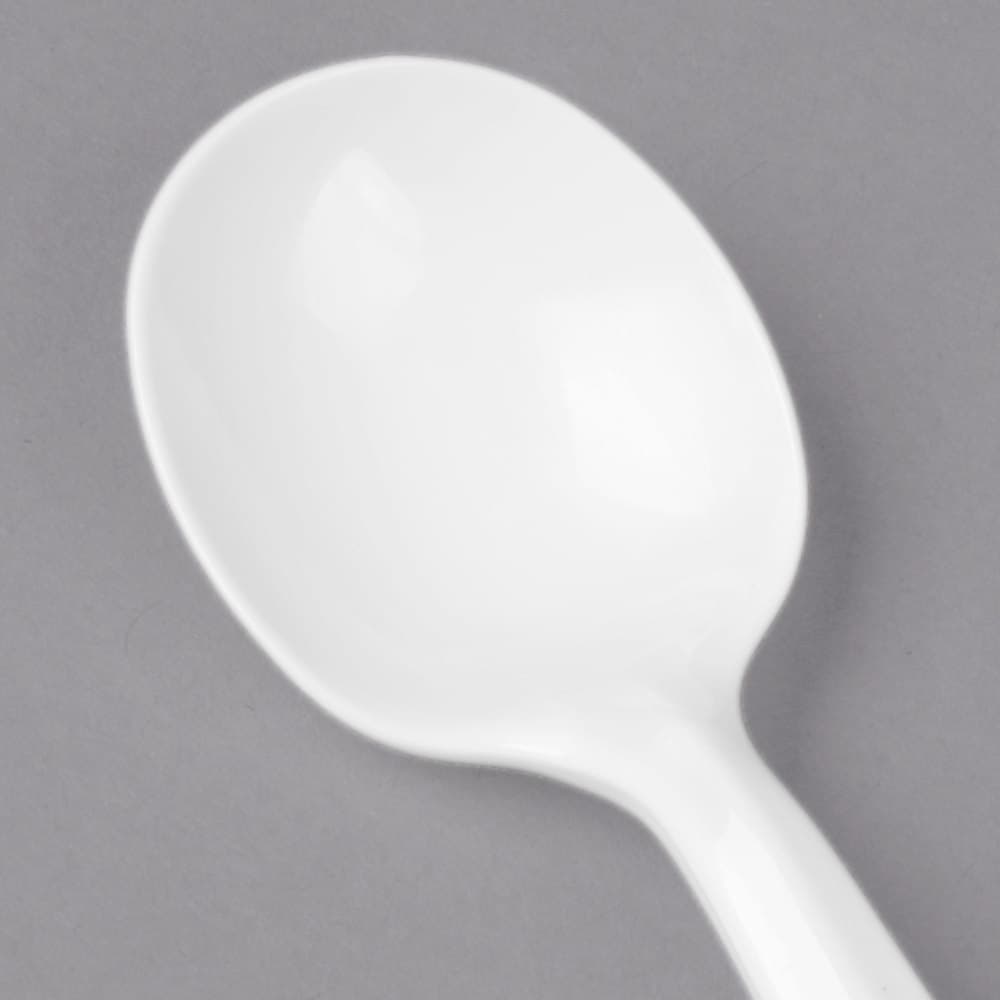 Dart SU6BW Medium Weight White Plastic Soup Spoon - Image 7