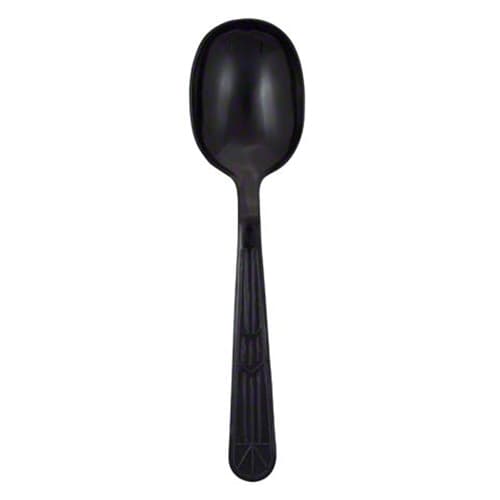 Emerald Heavy Weight Black Plastic Soup Spoon - Image 2