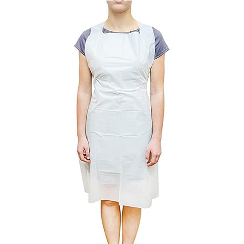 Emerald .70 Mil Disposable Poly Apron - 46L" x 28W" - Image 2