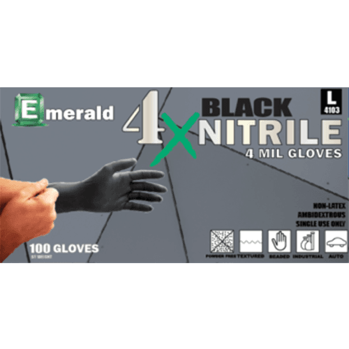 Emerald 4X Black General-Purpose Powder-Free Large Nitrile Glove - Image 2