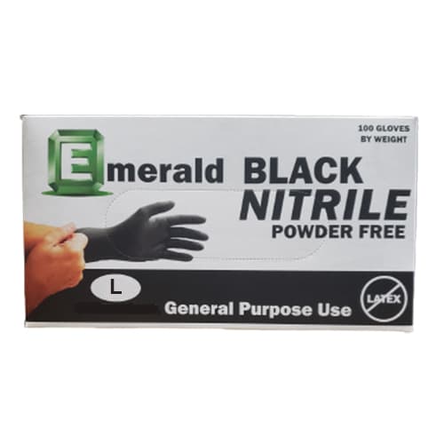 Emerald Black General-Purpose Powder-Free Large Nitrile Glove - Image 2