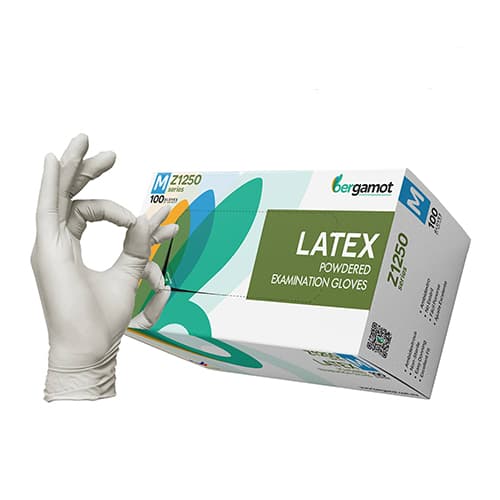 Bergamot Z1250 Medium Powder Free Exam Latex Glove - Image 2