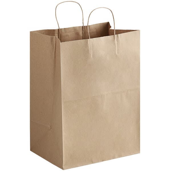 Natural Kraft Paper Shopping Bag with Handles 12.8" x 9" x 15.75" - Image 3