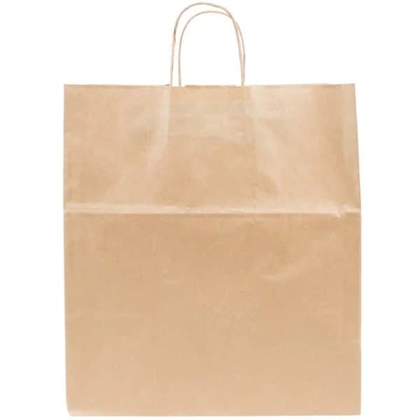 Super Royal Natural Kraft Paper Shopping Bag with Handles 14" x 10" x 15.25" - Image 4