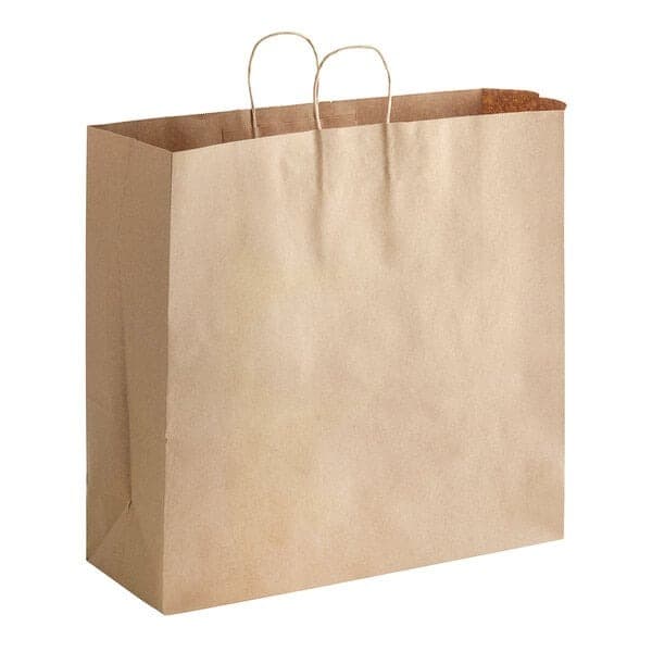 Jumbo Natural Kraft Paper Shopping Bag with Handles 18" x 7" x 18.75" - Image 3