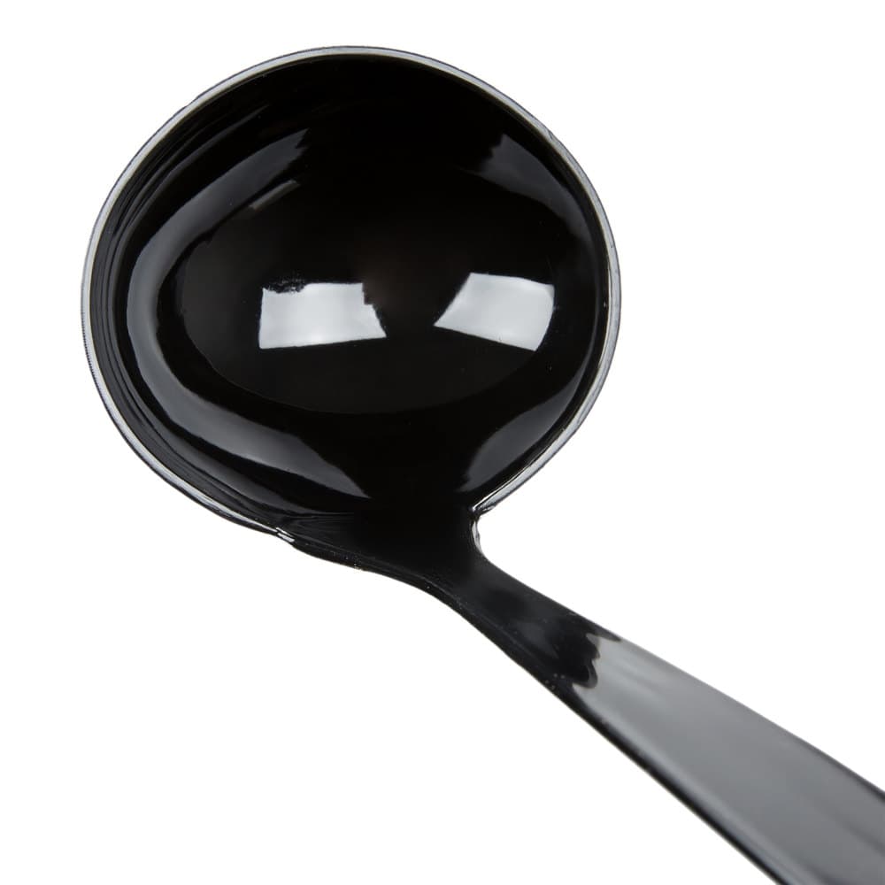 Fineline Platter Pleasers 3306-BK 2 oz. Black Polystyrene Disposable Ladle - Image 4