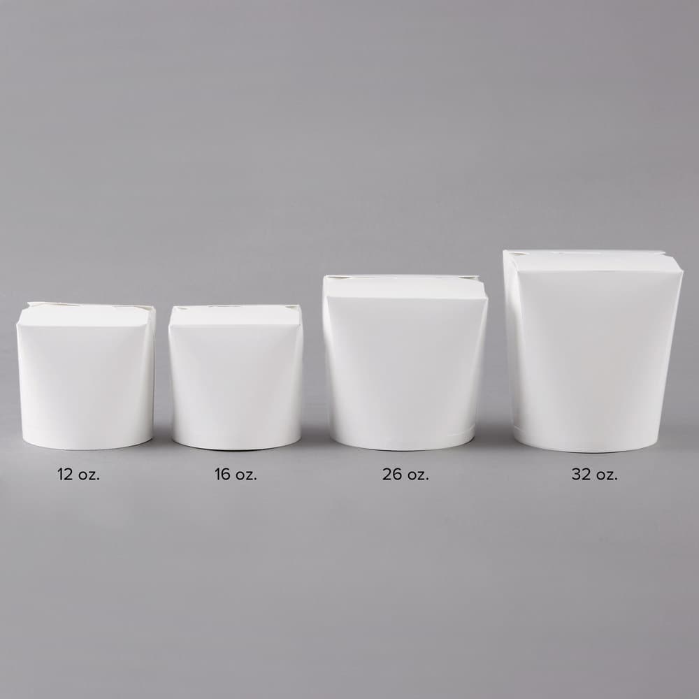 SmartServ 32SSPLAINM 32 oz. White Microwavable Paper Take-Out Container - Image 7