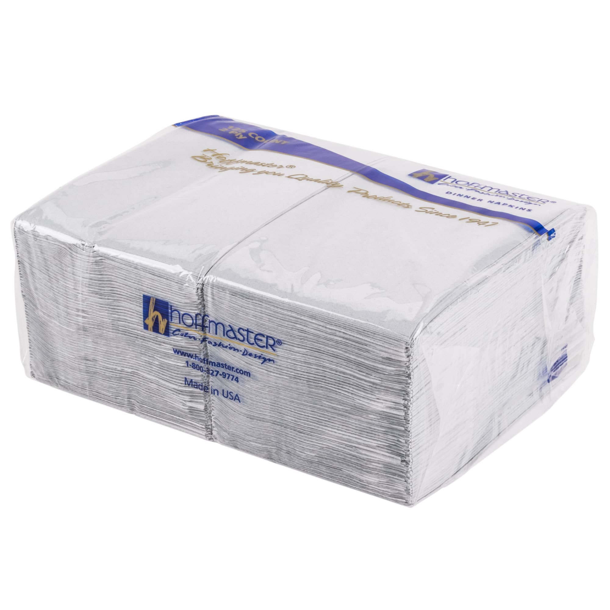 Hoffmaster 15" x 17" Regal Embossed 2-Ply Dove Gray Dinner Napkins - Image 4