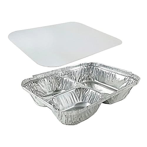 3-Compartment Rectangle Tray with Lid - Combo Pack - Image 2