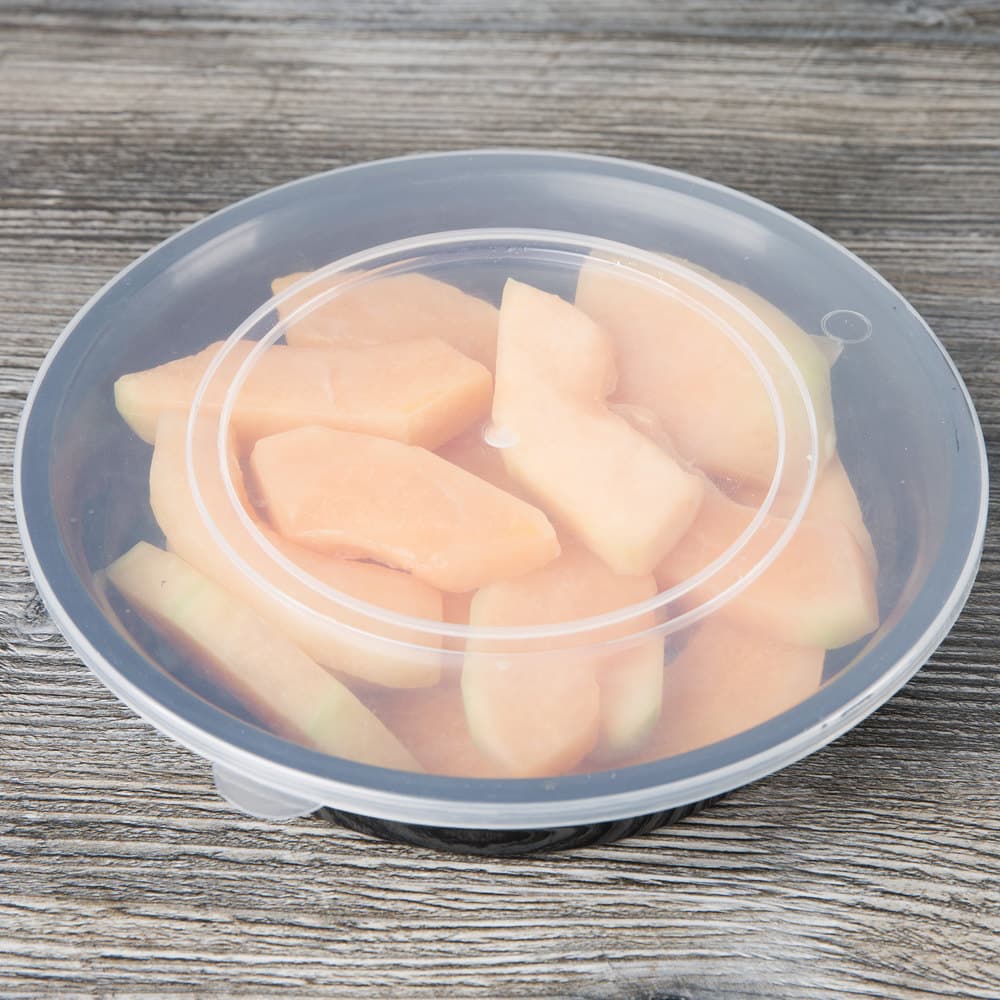 Fineline LPB0948PP.BK ReForm 48 oz. Black Low Profile Plastic Serving Bowl - Image 8