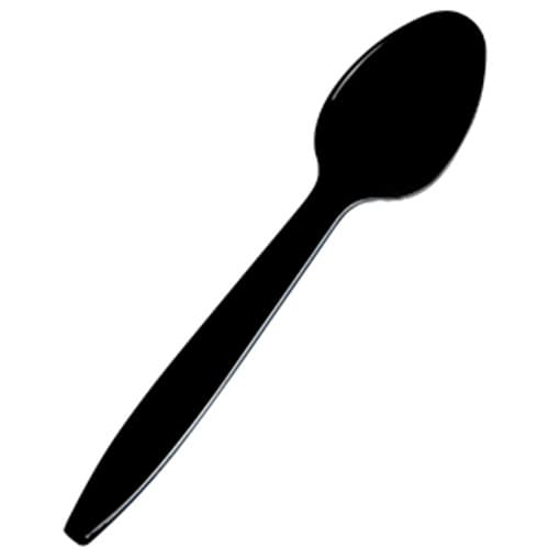 Fineline U1025.BK Platter Pleasers 10" Black Disposable Serving Spoon - Image 2