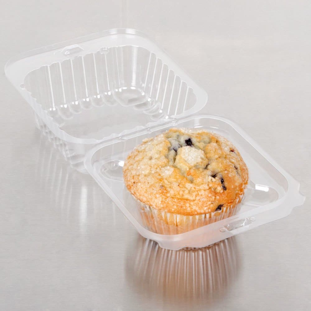 Polar Pak 1 Compartment Clear PET Muffin Takeout Container - Image 3