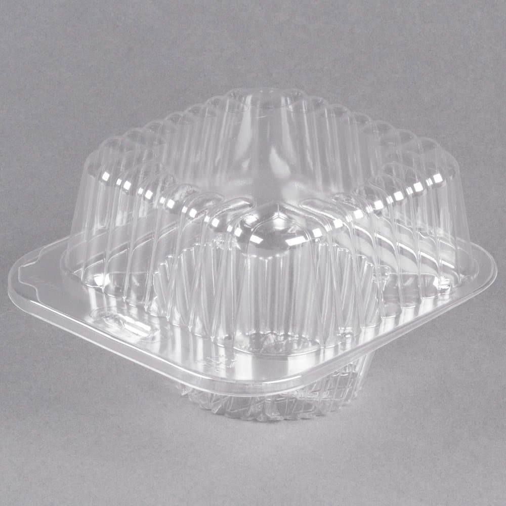 Polar Pak 1 Compartment Clear PET Muffin Takeout Container - Image 4