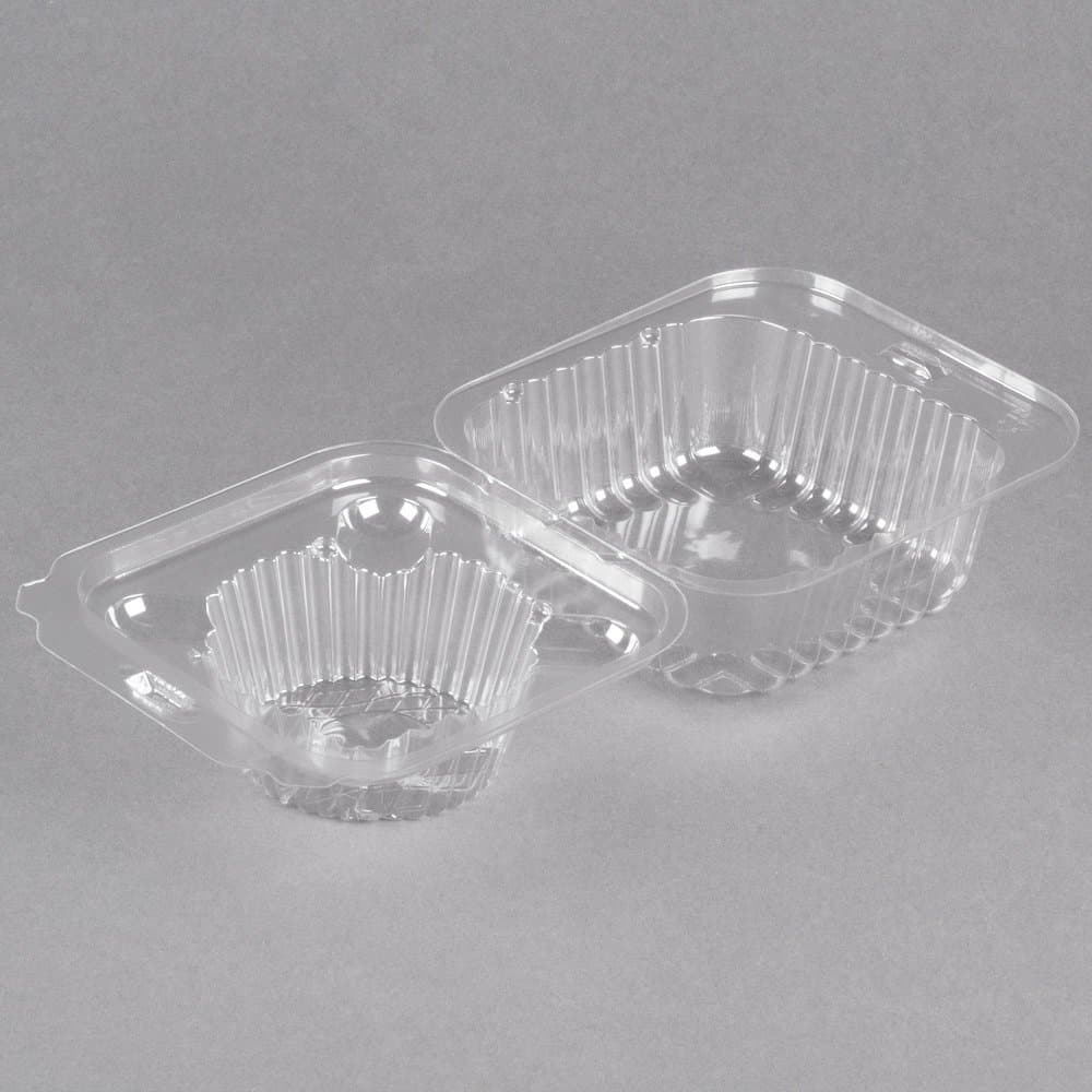Polar Pak 1 Compartment Clear PET Muffin Takeout Container - Image 5