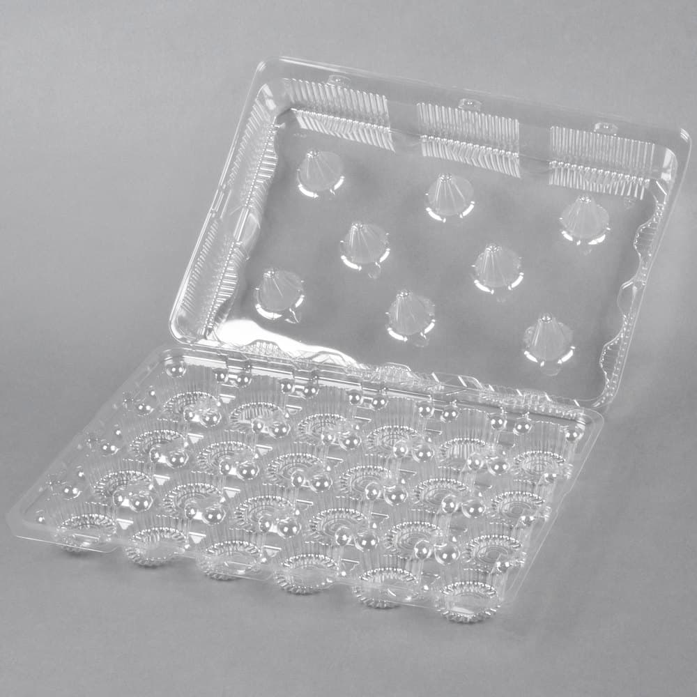 Polar Pak 24 Compartment Clear Hinged Cupcake / Muffin Takeout Container - Image 3
