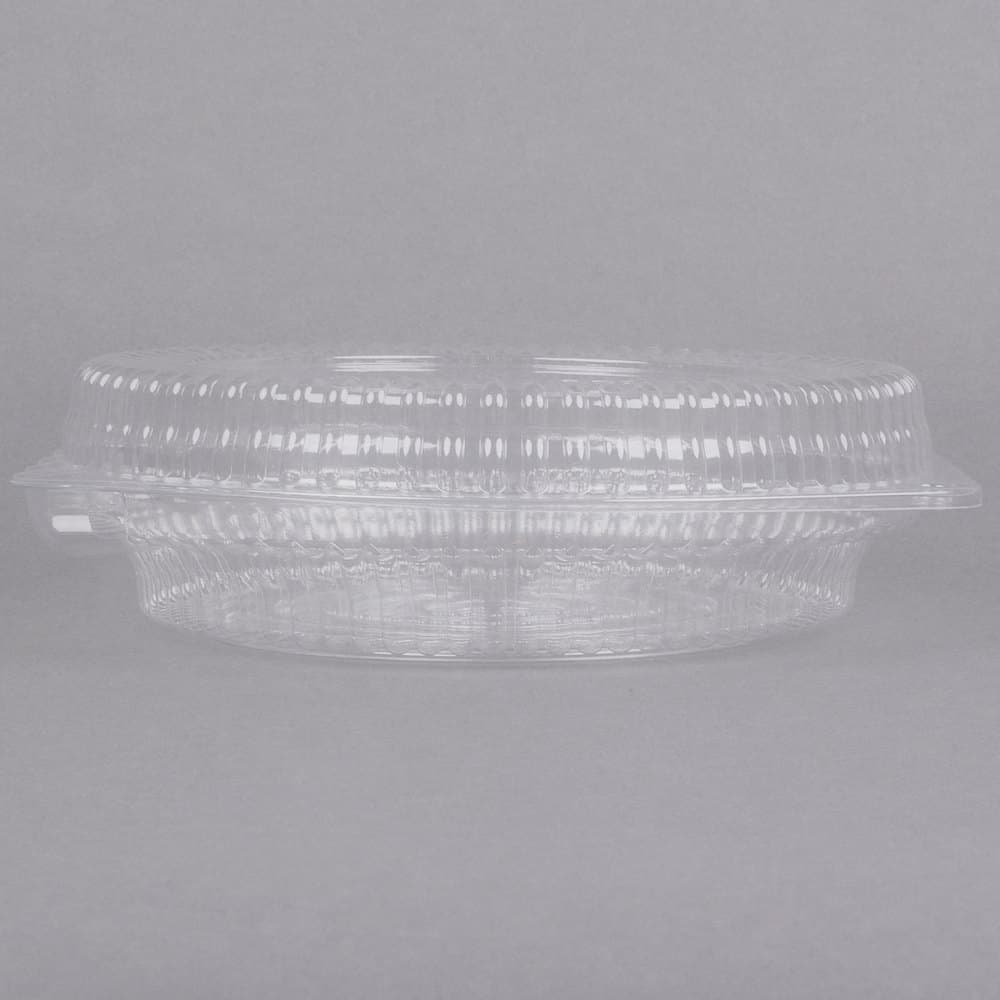 Polar Pak 9" Hinged OPS Plastic Shallow Pie Container - Image 5