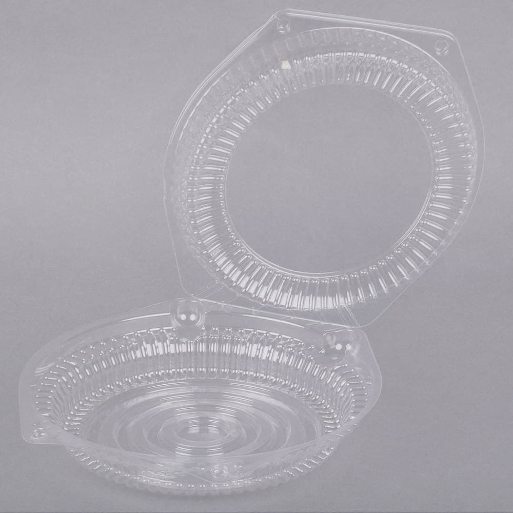Polar Pak 9" Hinged OPS Plastic Shallow Pie Container - Image 6