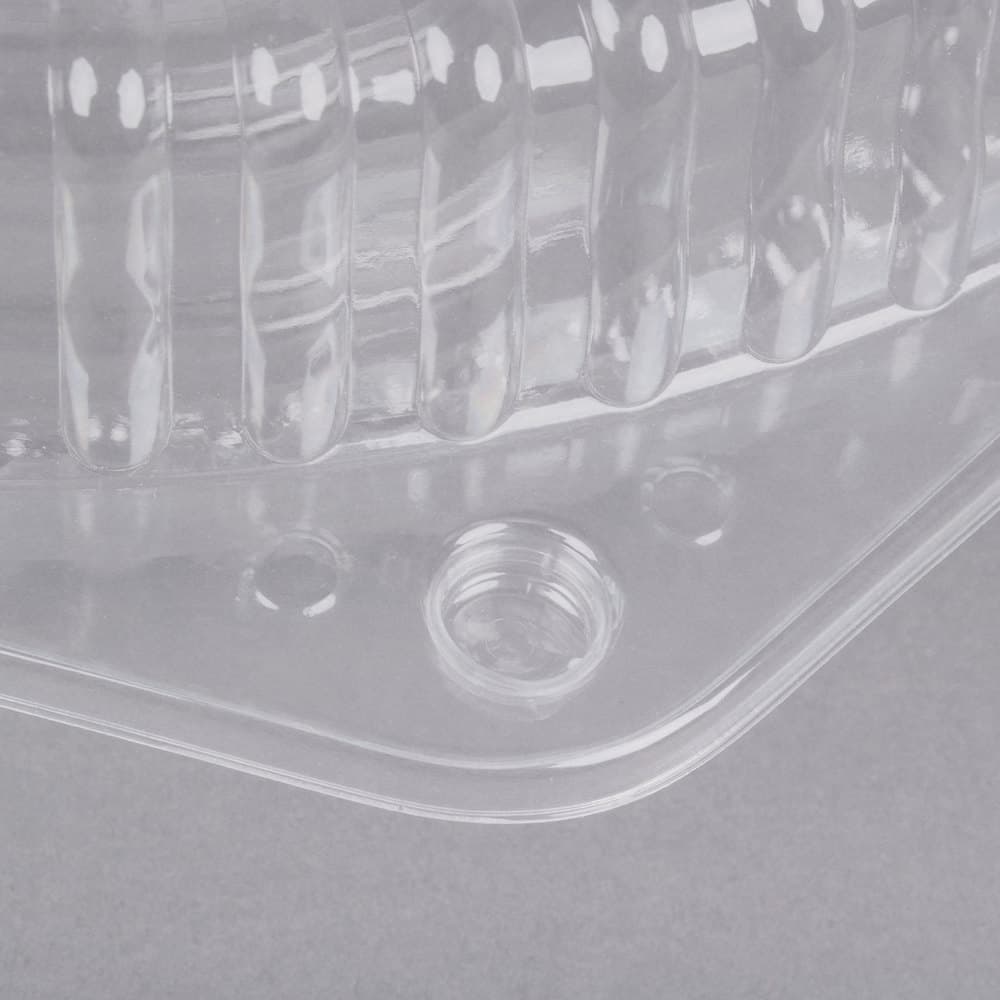 Polar Pak 9" Hinged OPS Plastic Shallow Pie Container - Image 7