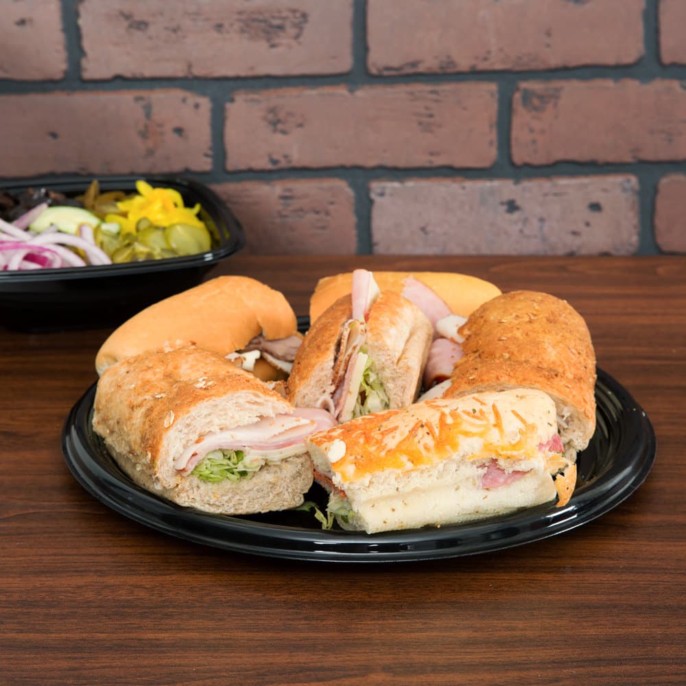 Polar Pak 12" Ebony® 2 Base Black PET Catering Tray - Image 3