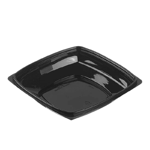 Par-Pak® 5DD024-BK PETE Black Plastic 24 Oz. Square Bowl - Image 2