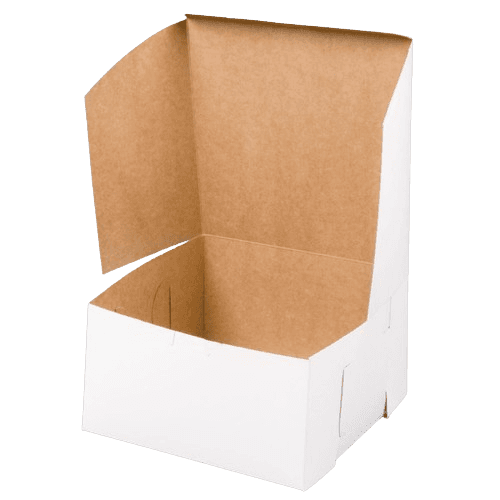 Quality Carton 9" x 9" x 5" White Non-Window Bakery Box - Image 3