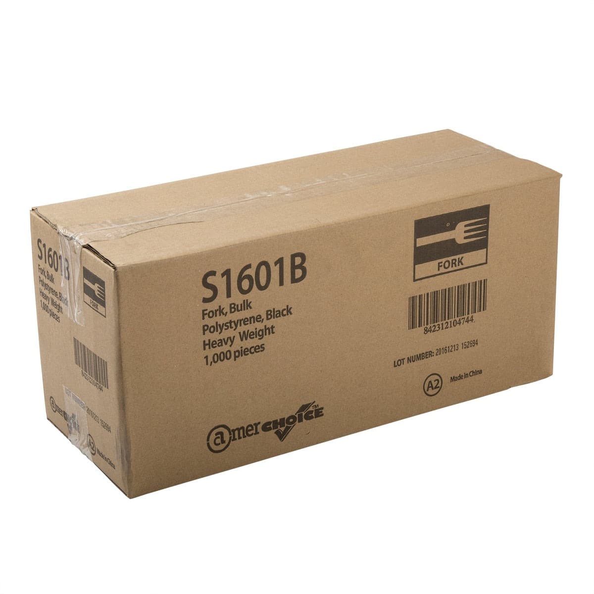 AmerCare Black Heavy Weight Plastic Fork - Image 5