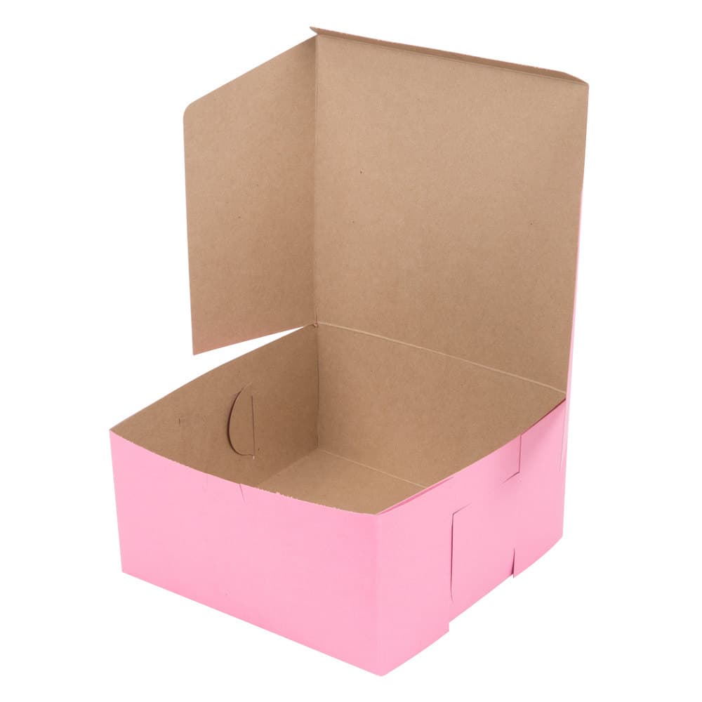 Southern Champion 10" x 10" x 5" Pink Non-Window Bakery Box - Image 3