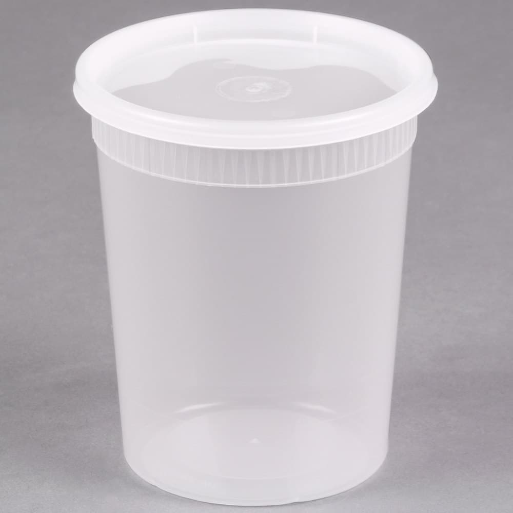 32 oz. Translucent Round Hi-Heat Microwavable Deli Container With Lid - Image 2