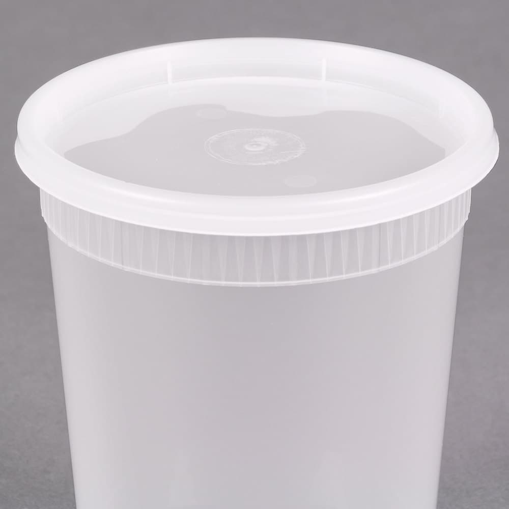 32 oz. Translucent Round Hi-Heat Microwavable Deli Container With Lid - Image 3