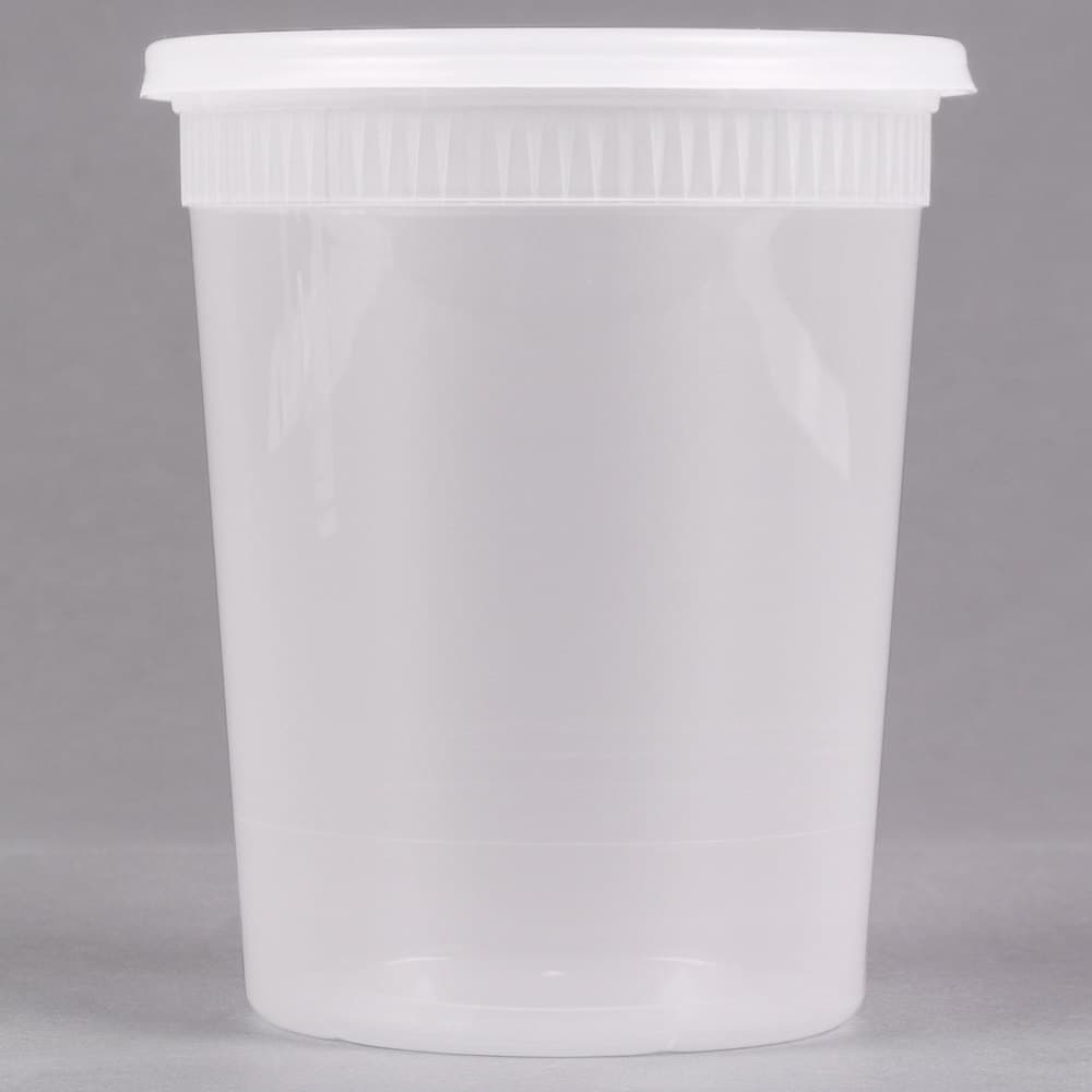 32 oz. Translucent Round Hi-Heat Microwavable Deli Container With Lid - Image 6