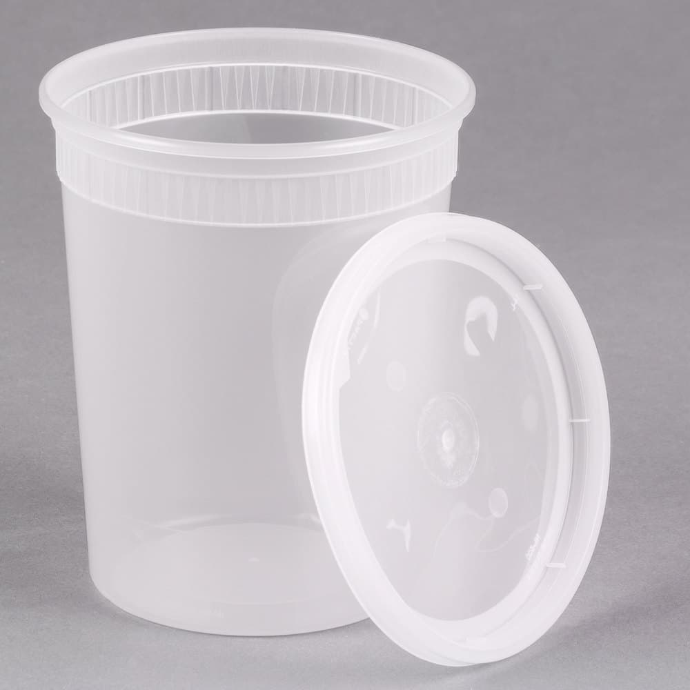 32 oz. Translucent Round Hi-Heat Microwavable Deli Container With Lid - Image 8