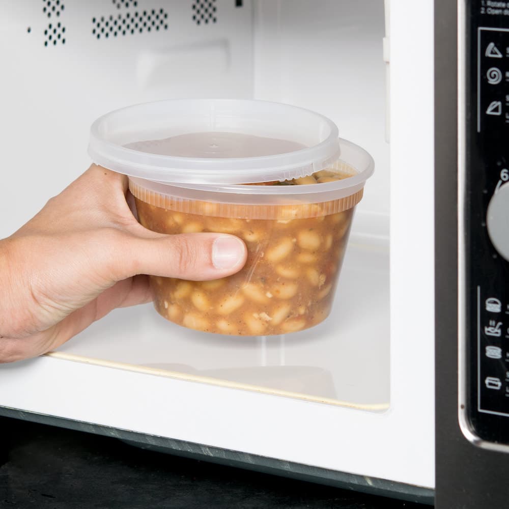 16 oz. Translucent Round Hi-Heat Microwavable Deli Container - Image 4