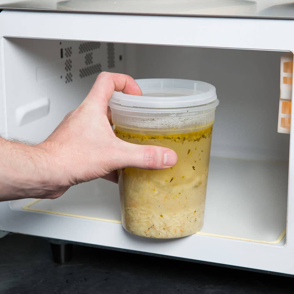 32 oz. Translucent Round Hi-Heat Microwavable Deli Container - Image 4