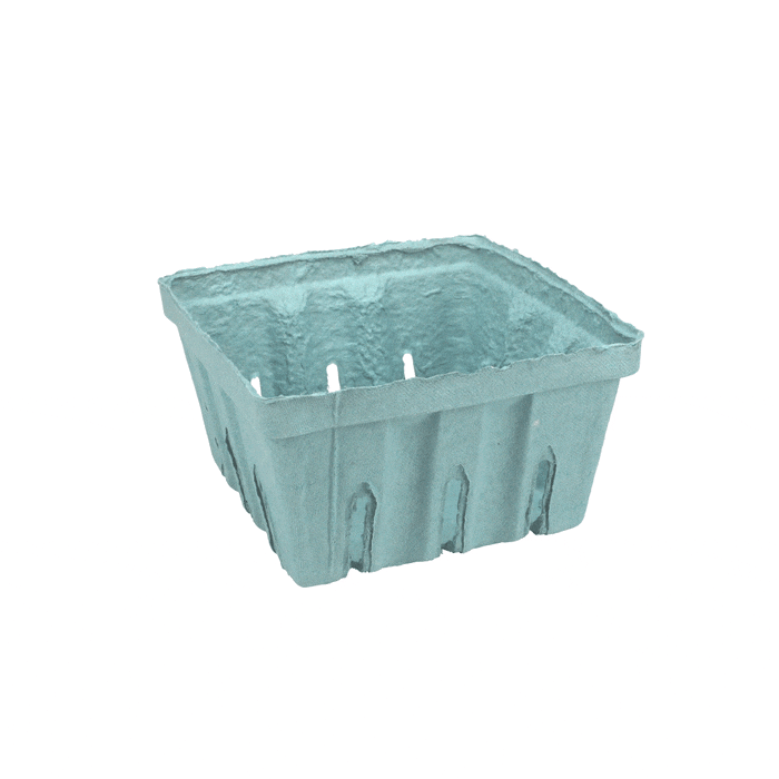 Pactiv 1 Quart Green Molded Pulp Berry / Produce Basket - Image 5